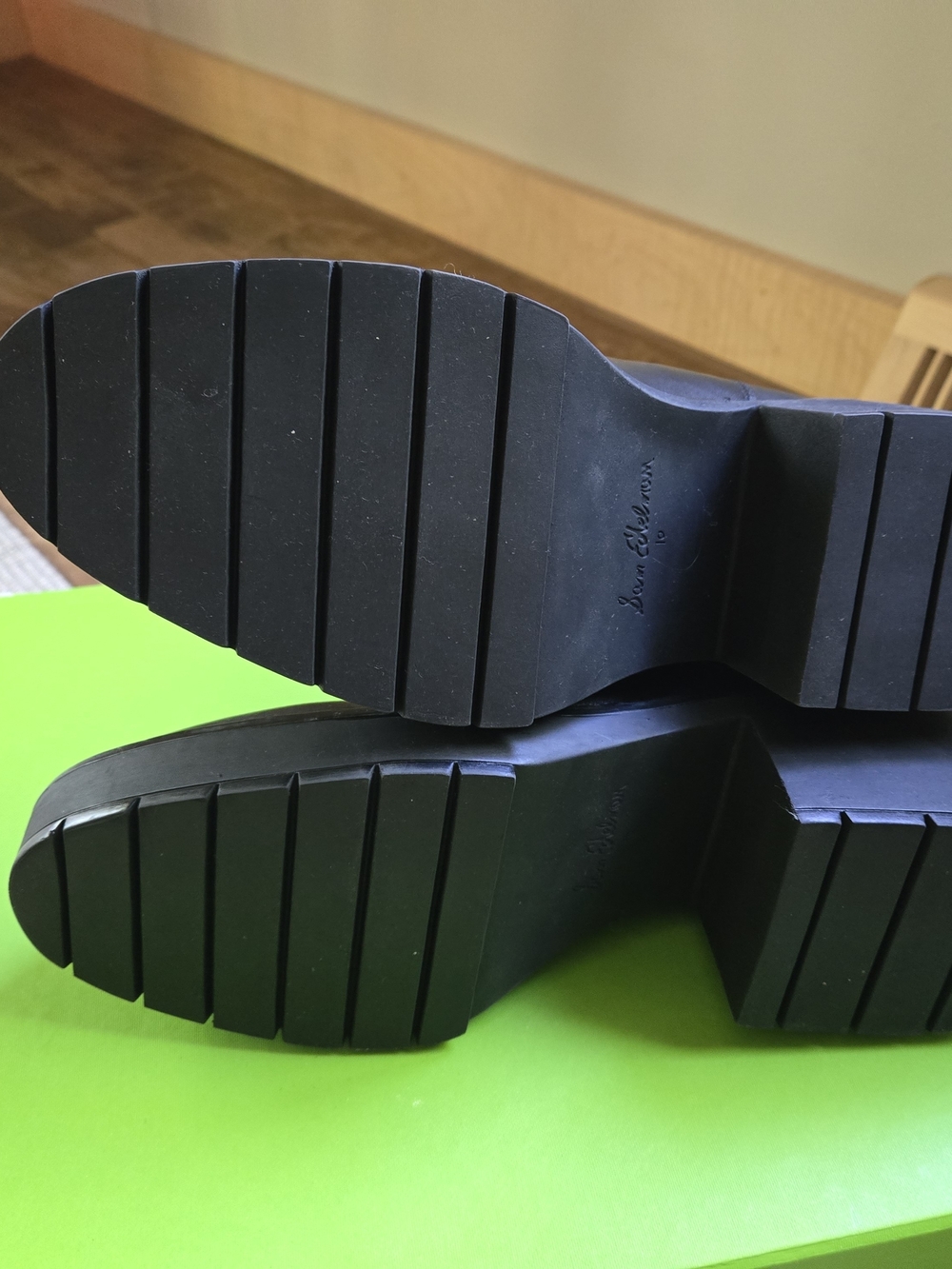 Sam Edelman Black Leather Chelsea Block Heel Boots - Picture 3 of 4